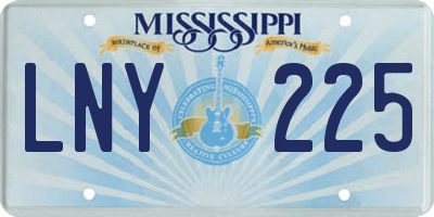 MS license plate LNY225