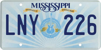 MS license plate LNY226