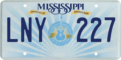 MS license plate LNY227