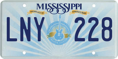 MS license plate LNY228