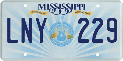 MS license plate LNY229