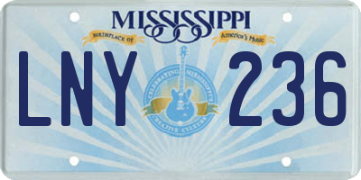 MS license plate LNY236