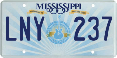 MS license plate LNY237