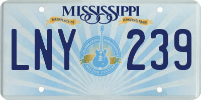 MS license plate LNY239