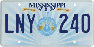 MS license plate LNY240