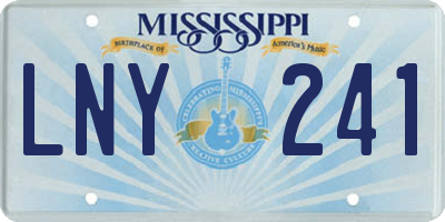 MS license plate LNY241