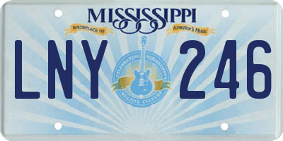 MS license plate LNY246