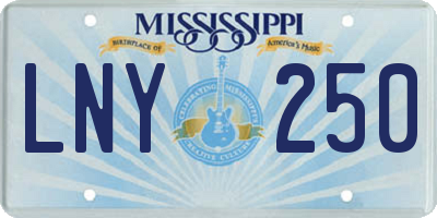 MS license plate LNY250