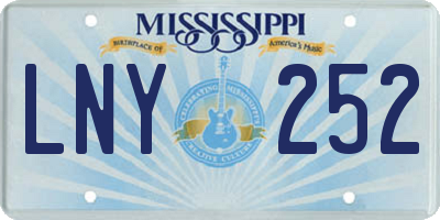 MS license plate LNY252