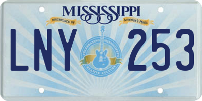 MS license plate LNY253