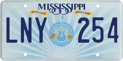MS license plate LNY254