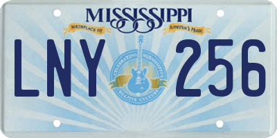 MS license plate LNY256