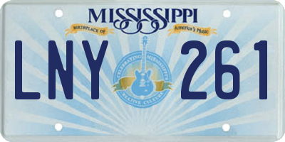MS license plate LNY261