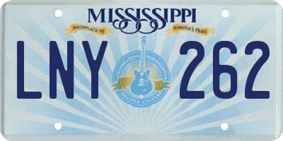 MS license plate LNY262