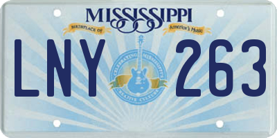 MS license plate LNY263