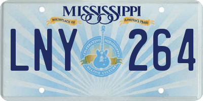 MS license plate LNY264