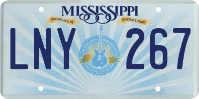 MS license plate LNY267