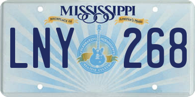 MS license plate LNY268