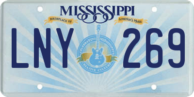 MS license plate LNY269