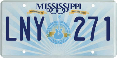 MS license plate LNY271