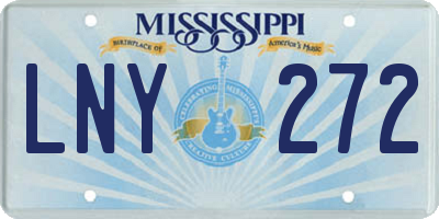 MS license plate LNY272