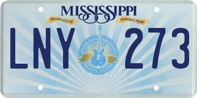 MS license plate LNY273