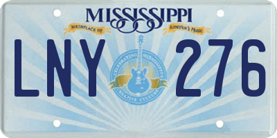 MS license plate LNY276