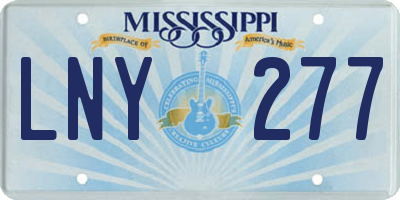 MS license plate LNY277