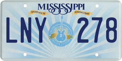 MS license plate LNY278
