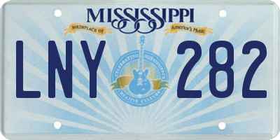 MS license plate LNY282