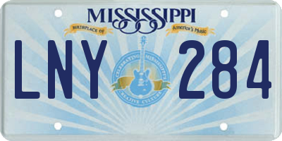 MS license plate LNY284