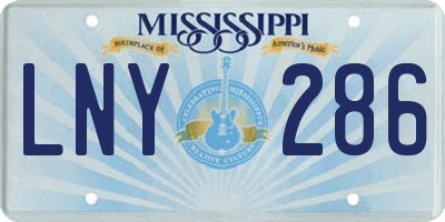 MS license plate LNY286