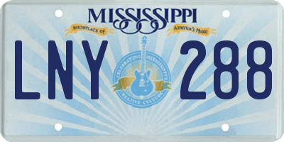 MS license plate LNY288