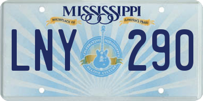 MS license plate LNY290