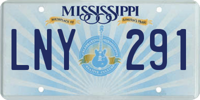 MS license plate LNY291