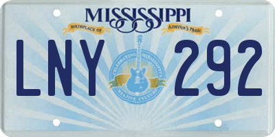 MS license plate LNY292