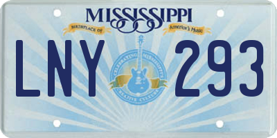 MS license plate LNY293
