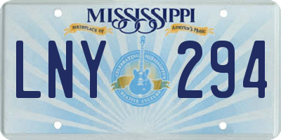 MS license plate LNY294