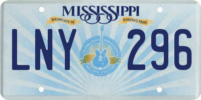 MS license plate LNY296