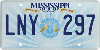 MS license plate LNY297
