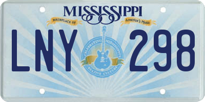 MS license plate LNY298