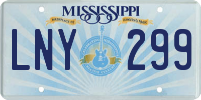 MS license plate LNY299