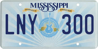 MS license plate LNY300