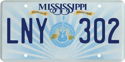MS license plate LNY302