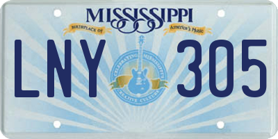 MS license plate LNY305
