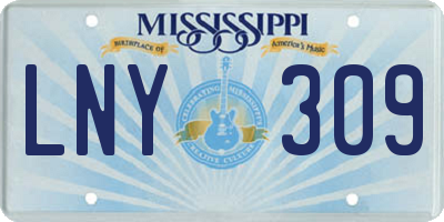 MS license plate LNY309