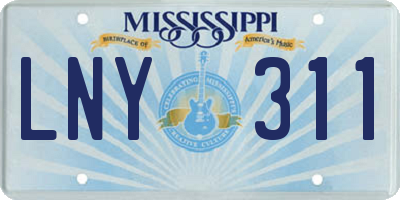 MS license plate LNY311