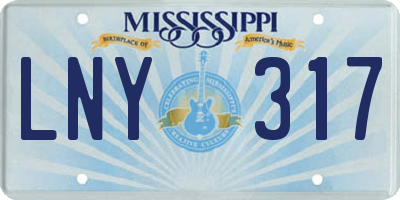 MS license plate LNY317