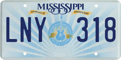 MS license plate LNY318