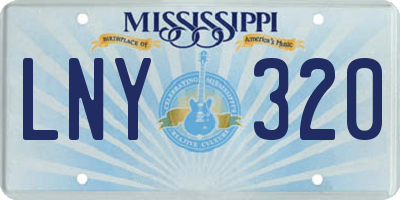 MS license plate LNY320